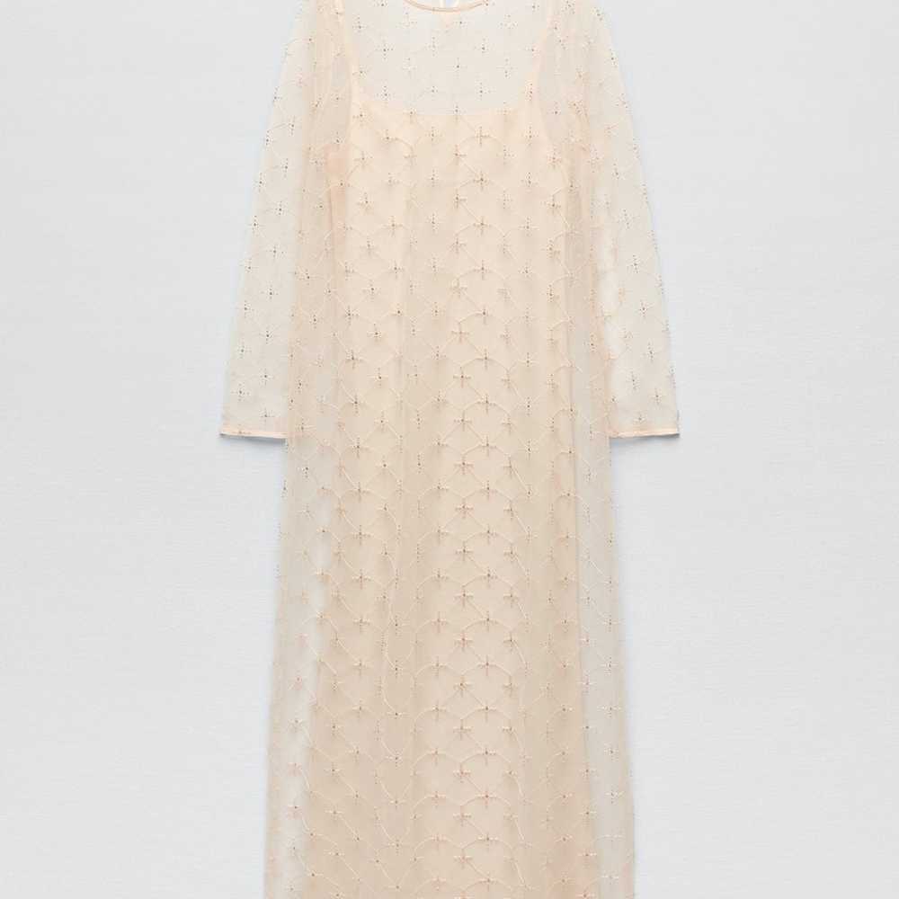 Zara Embroidered Midi Knit Dress Cava Limited Edi… - image 7