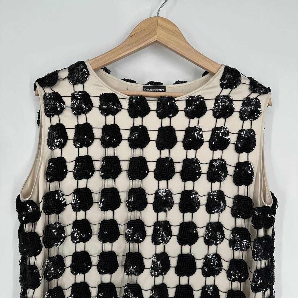 Emporio Armani Sequin Crochet Mini Sheath Dress M… - image 4