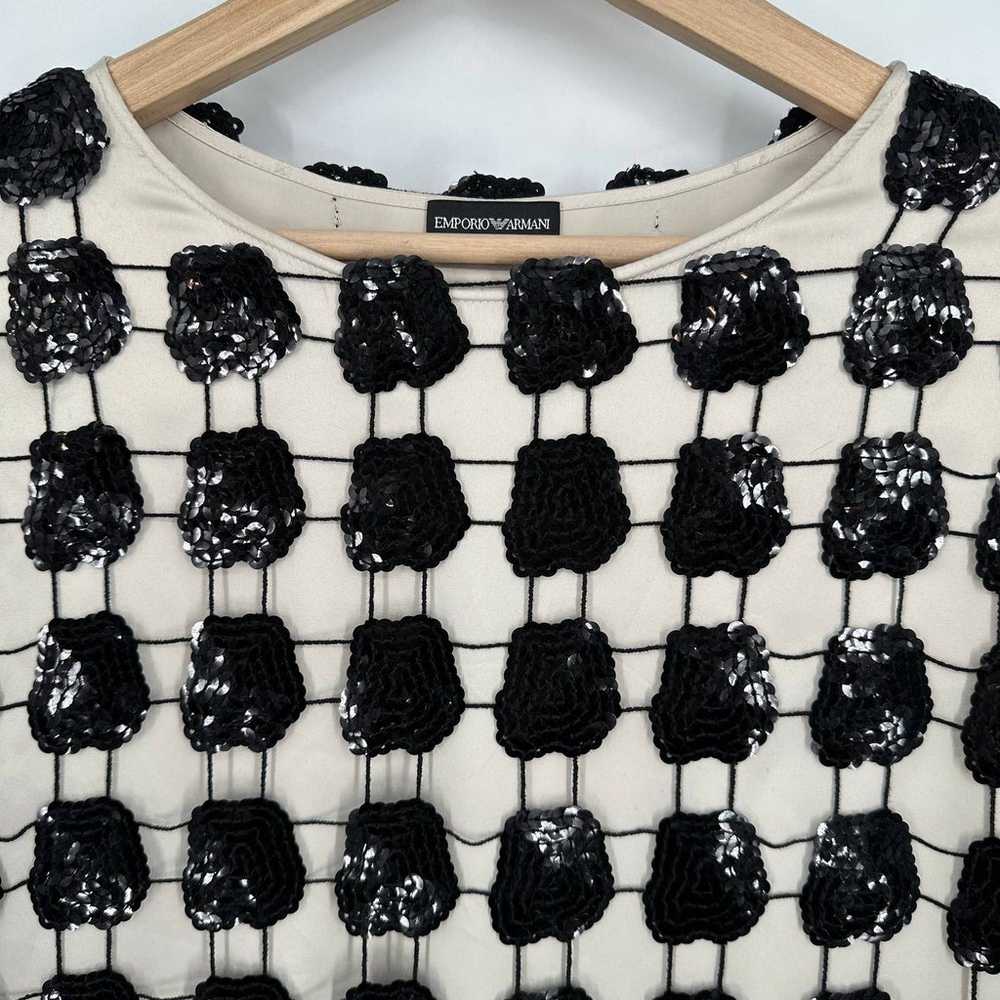Emporio Armani Sequin Crochet Mini Sheath Dress M… - image 6