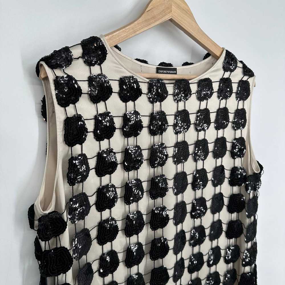 Emporio Armani Sequin Crochet Mini Sheath Dress M… - image 7