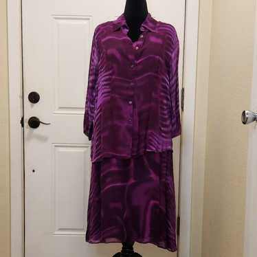 2 PIECE Purple Dress with Matching Blouse Women's… - image 1