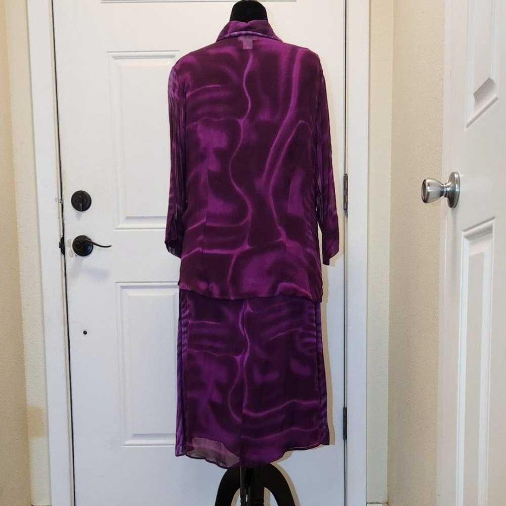 2 PIECE Purple Dress with Matching Blouse Women's… - image 5