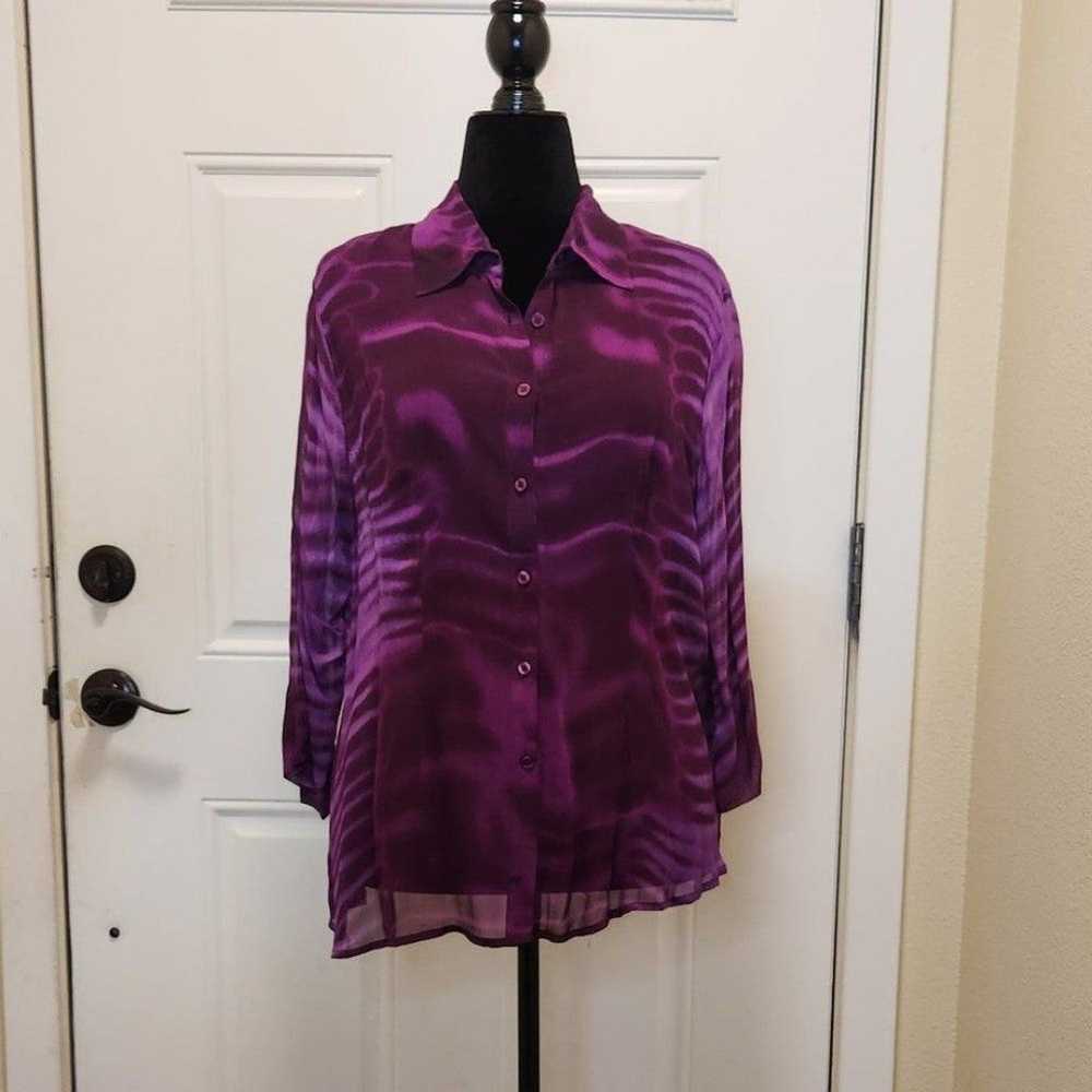 2 PIECE Purple Dress with Matching Blouse Women's… - image 7