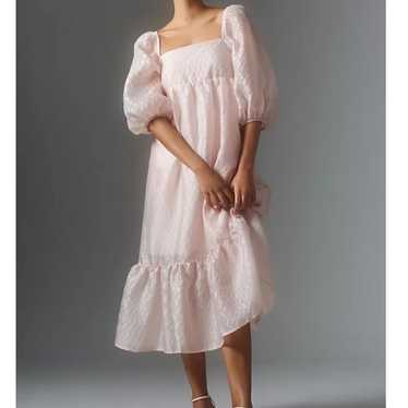By Anthropologie Puff-Sleeve Smocked Dress
