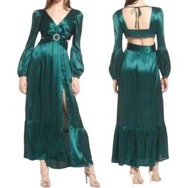 Rahi Large Jade Leila Luster Midi Dress Long Sleev