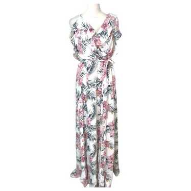 Privacy Please Tropical Floral Ruffle Maxi Dress … - image 1