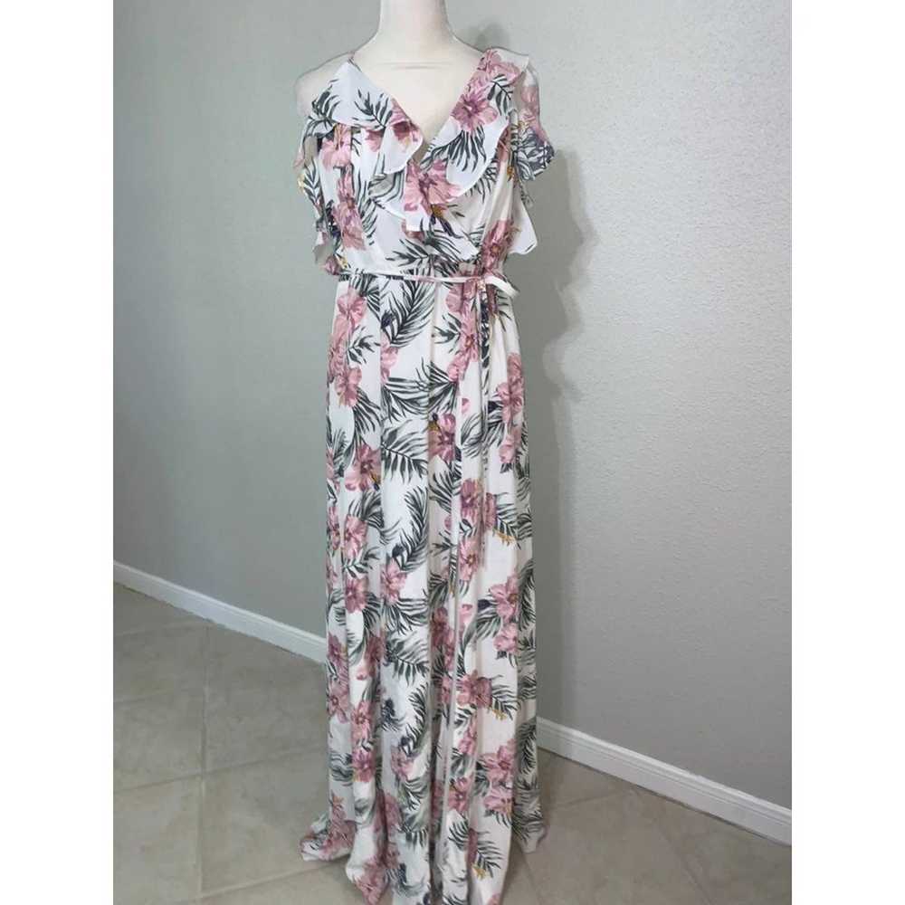 Privacy Please Tropical Floral Ruffle Maxi Dress … - image 2