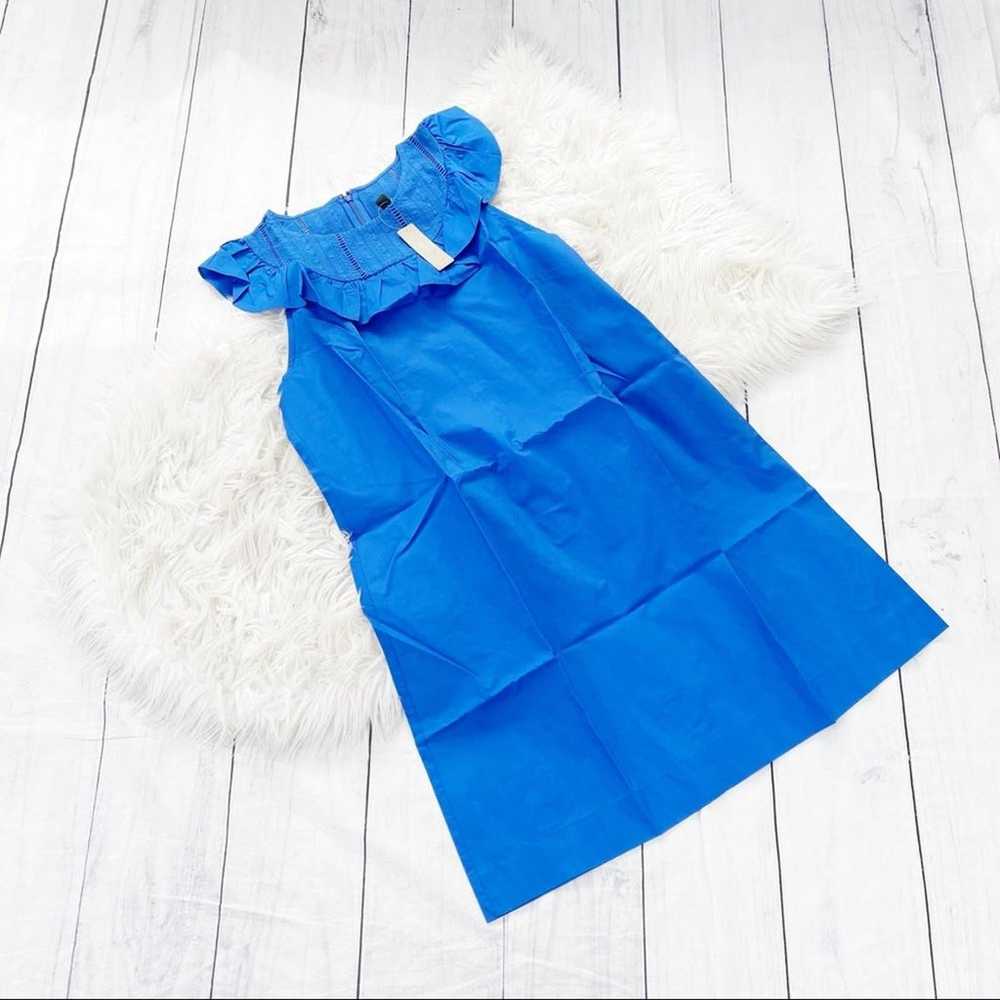 J. Crew Women's Blue Ruffle Neck Dress Size 14 NEW - image 3