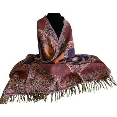 Pure Wool Reversible Wrap in Warm Colors - image 1