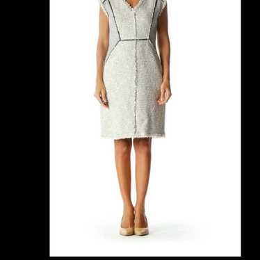 Rebecca taylor cream tweed zipper dress