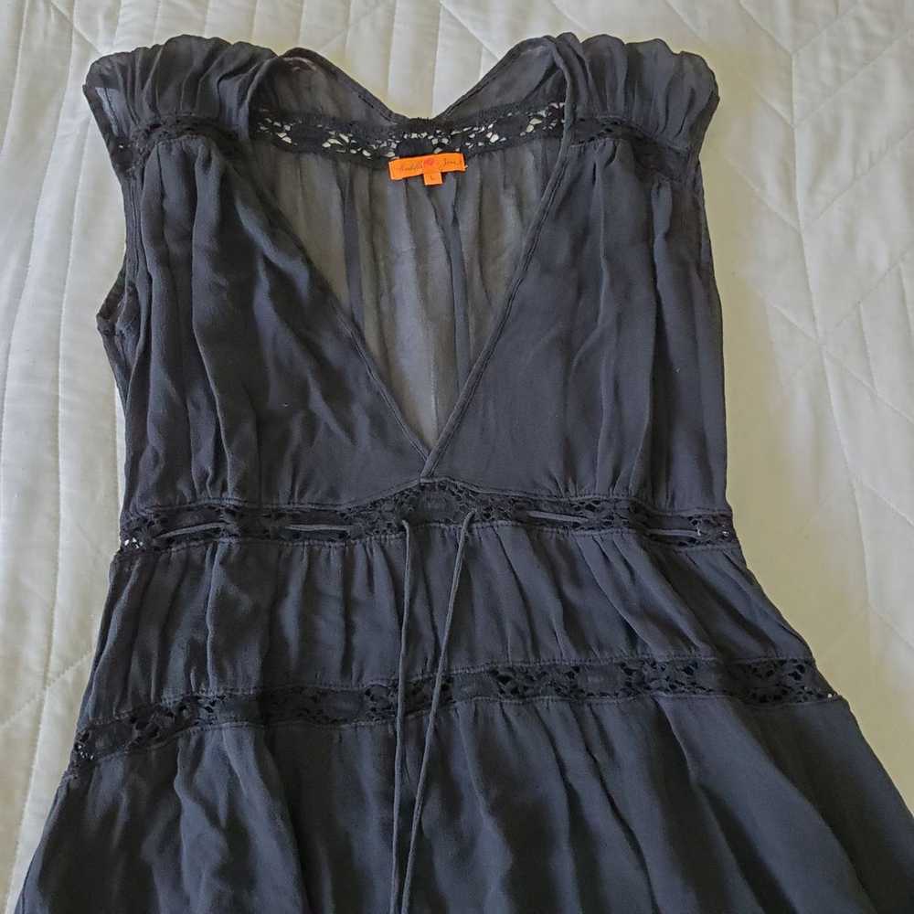 New Black silk chiffon Dress - image 3