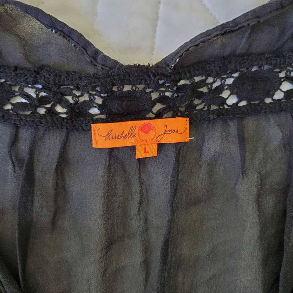 New Black silk chiffon Dress - image 6