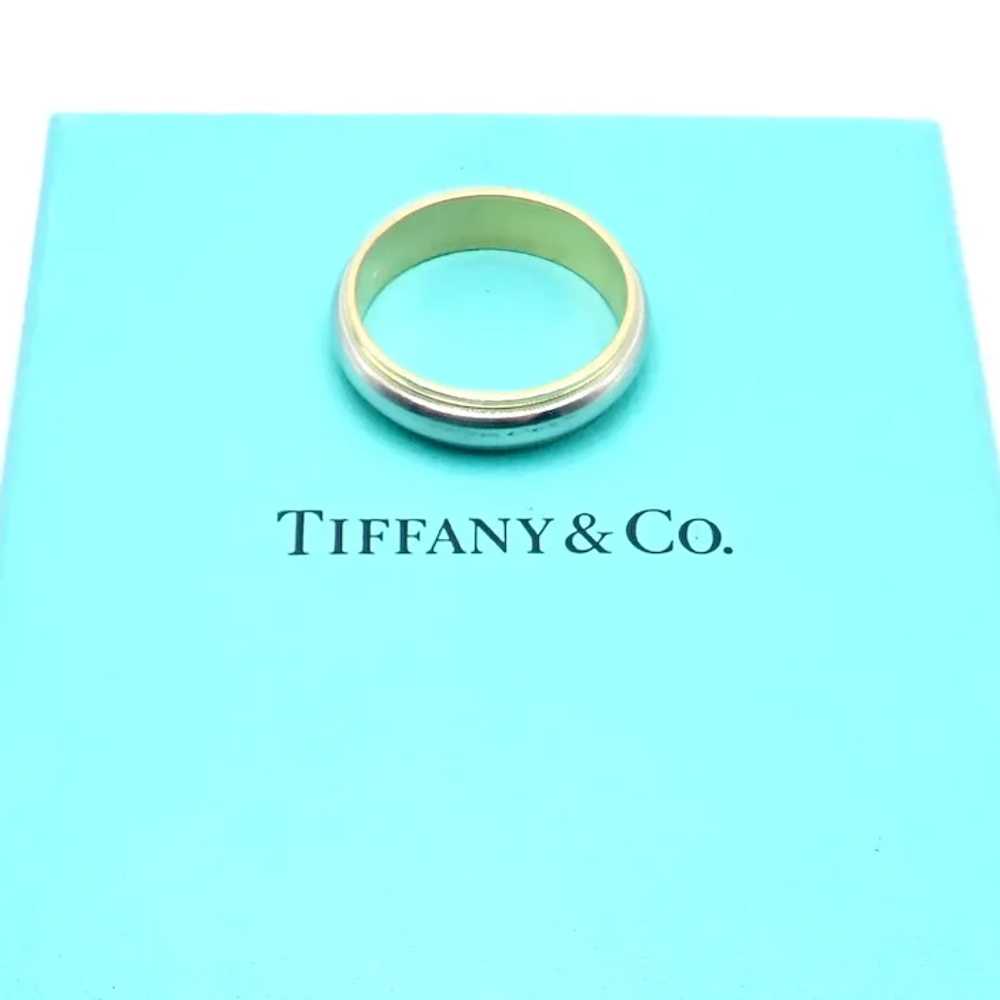 Tiffany & Co. 18k Yellow Gold Platinum 6mm Band C… - image 9
