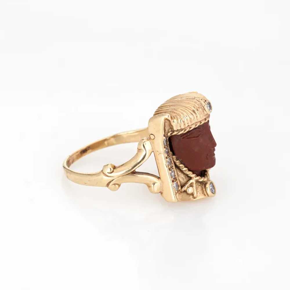 Vintage Art Deco Egyptian Revival Ring Pharaoh Ja… - image 3