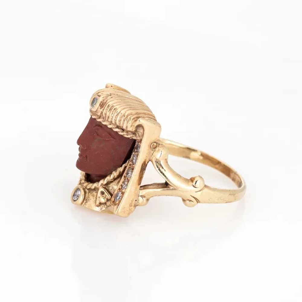 Vintage Art Deco Egyptian Revival Ring Pharaoh Ja… - image 4