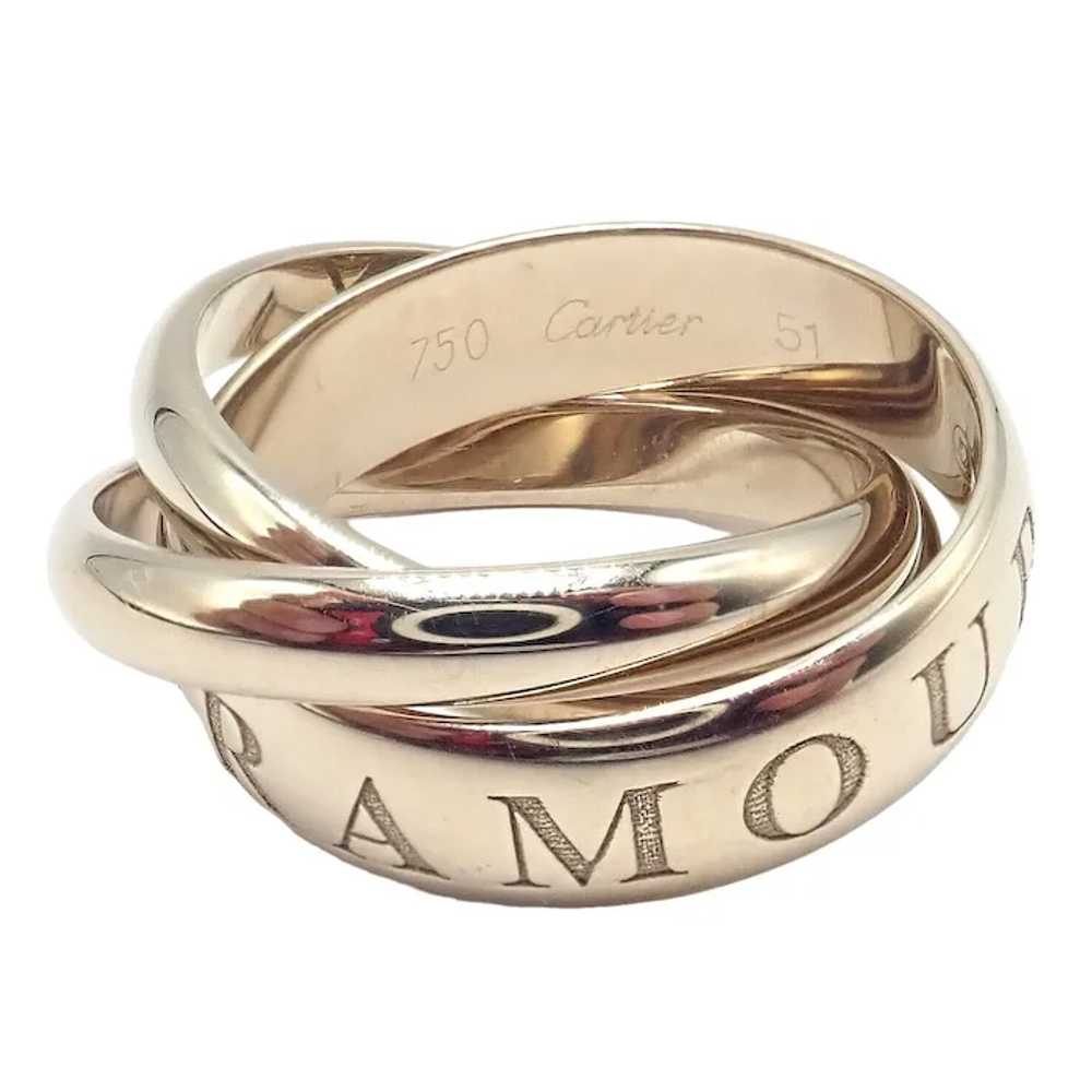 Authentic! Cartier Or Amour Et Trinity 18k White … - image 4