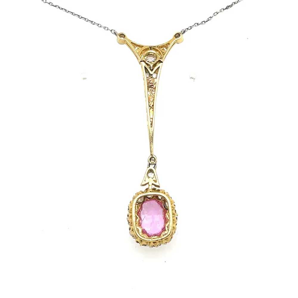 Edwardian Pink Sapphire Diamond Necklace - image 2