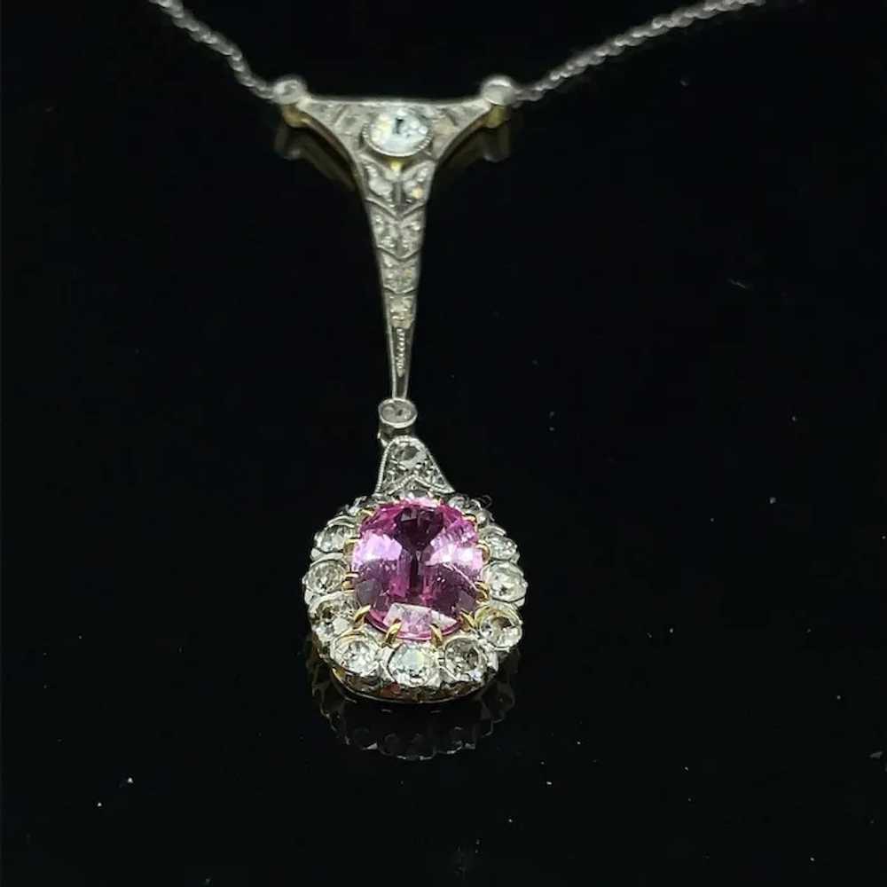 Edwardian Pink Sapphire Diamond Necklace - image 5