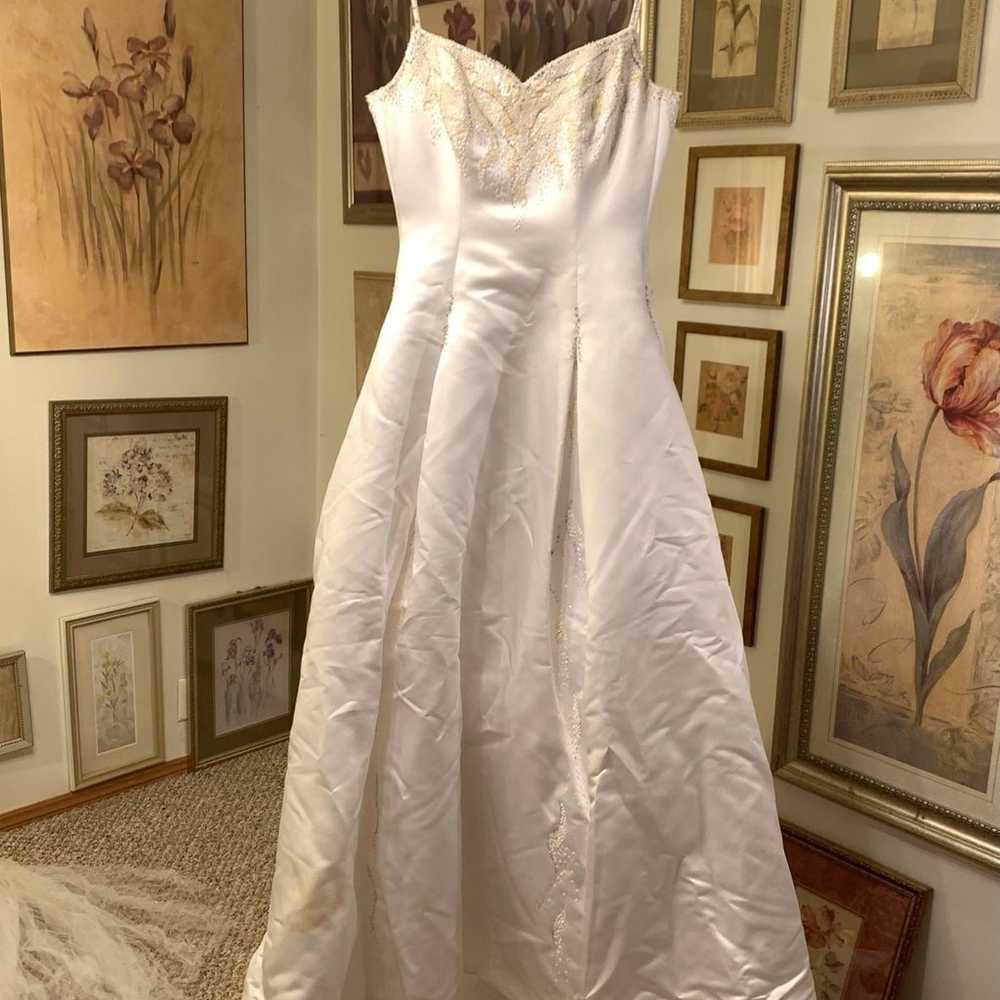 Maggie Sottero white embellished corset wedding d… - image 1