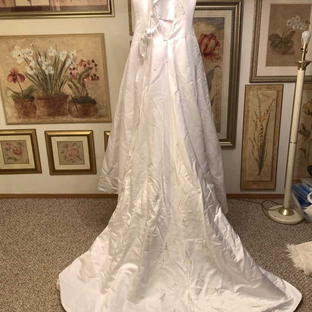 Maggie Sottero white embellished corset wedding d… - image 2