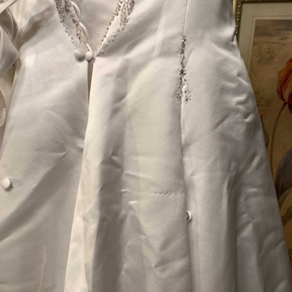 Maggie Sottero white embellished corset wedding d… - image 3