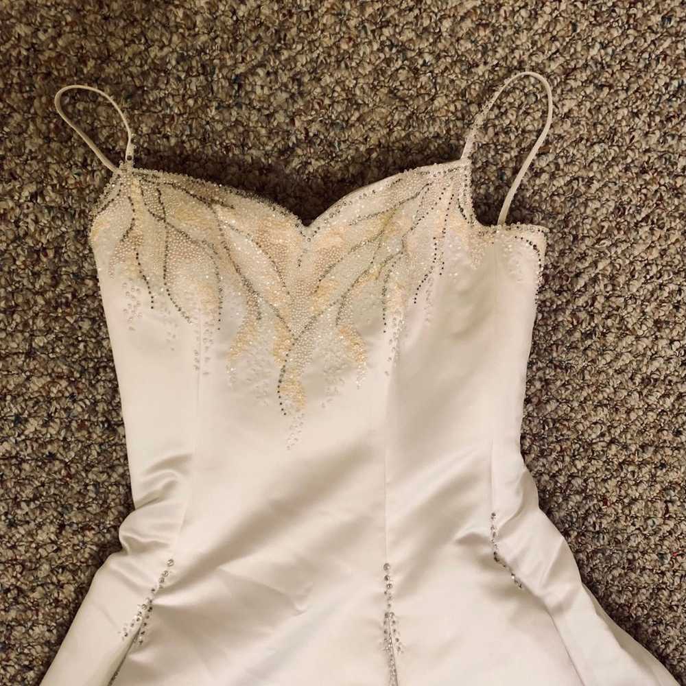 Maggie Sottero white embellished corset wedding d… - image 4