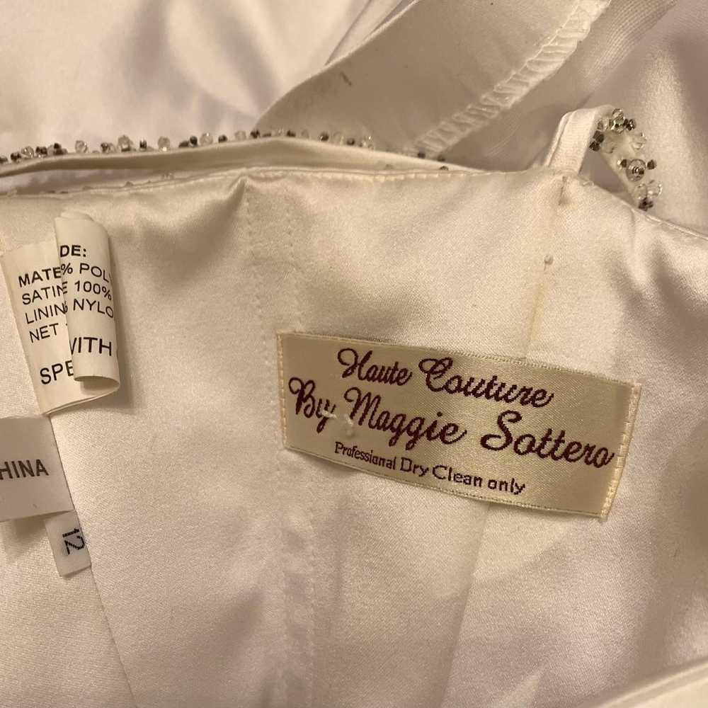 Maggie Sottero white embellished corset wedding d… - image 5