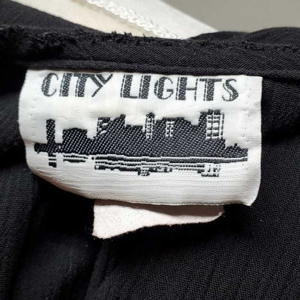 Vintage 80s City Lights Black Eyelet Knit Crinkle… - image 11