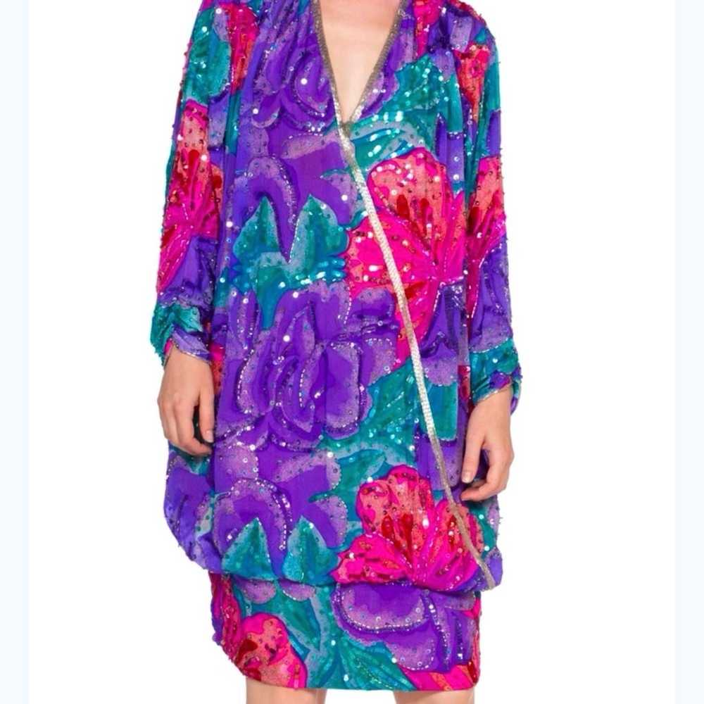 Judith Ann Creations Silk Floral Dress - image 1