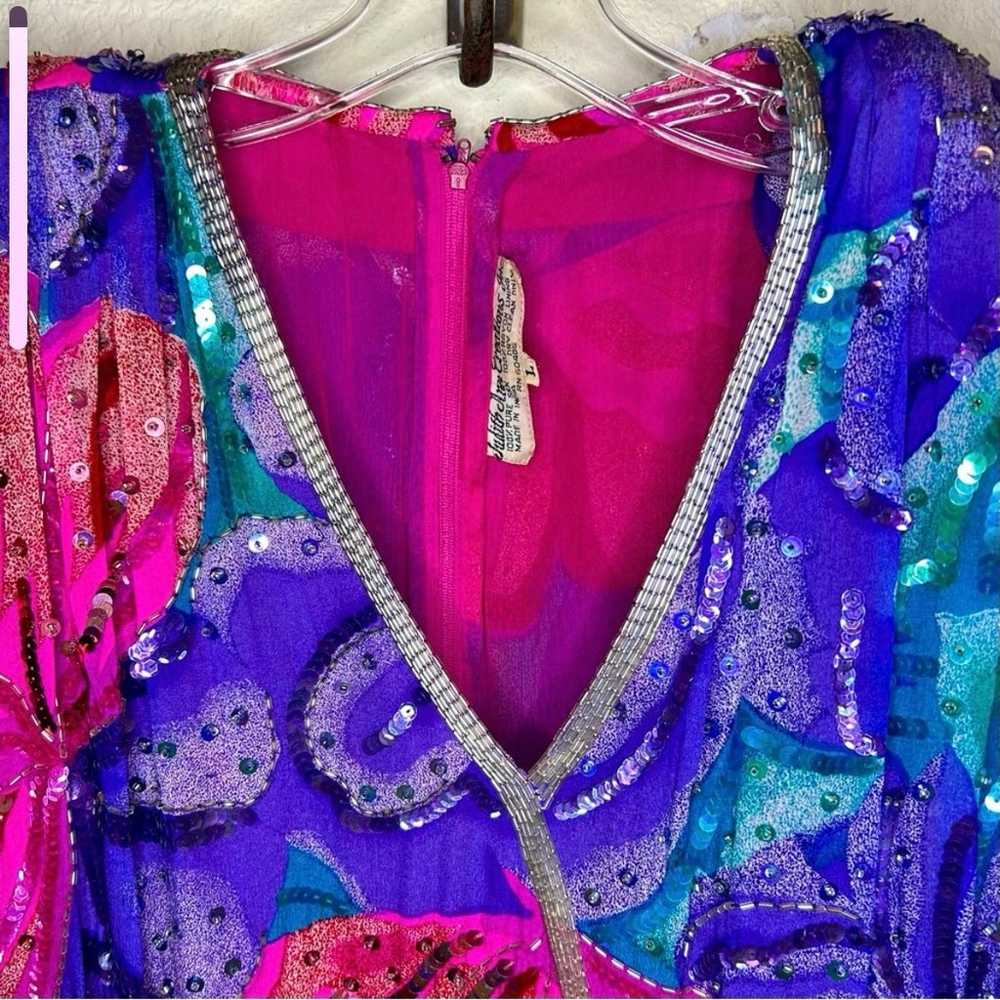 Judith Ann Creations Silk Floral Dress - image 6