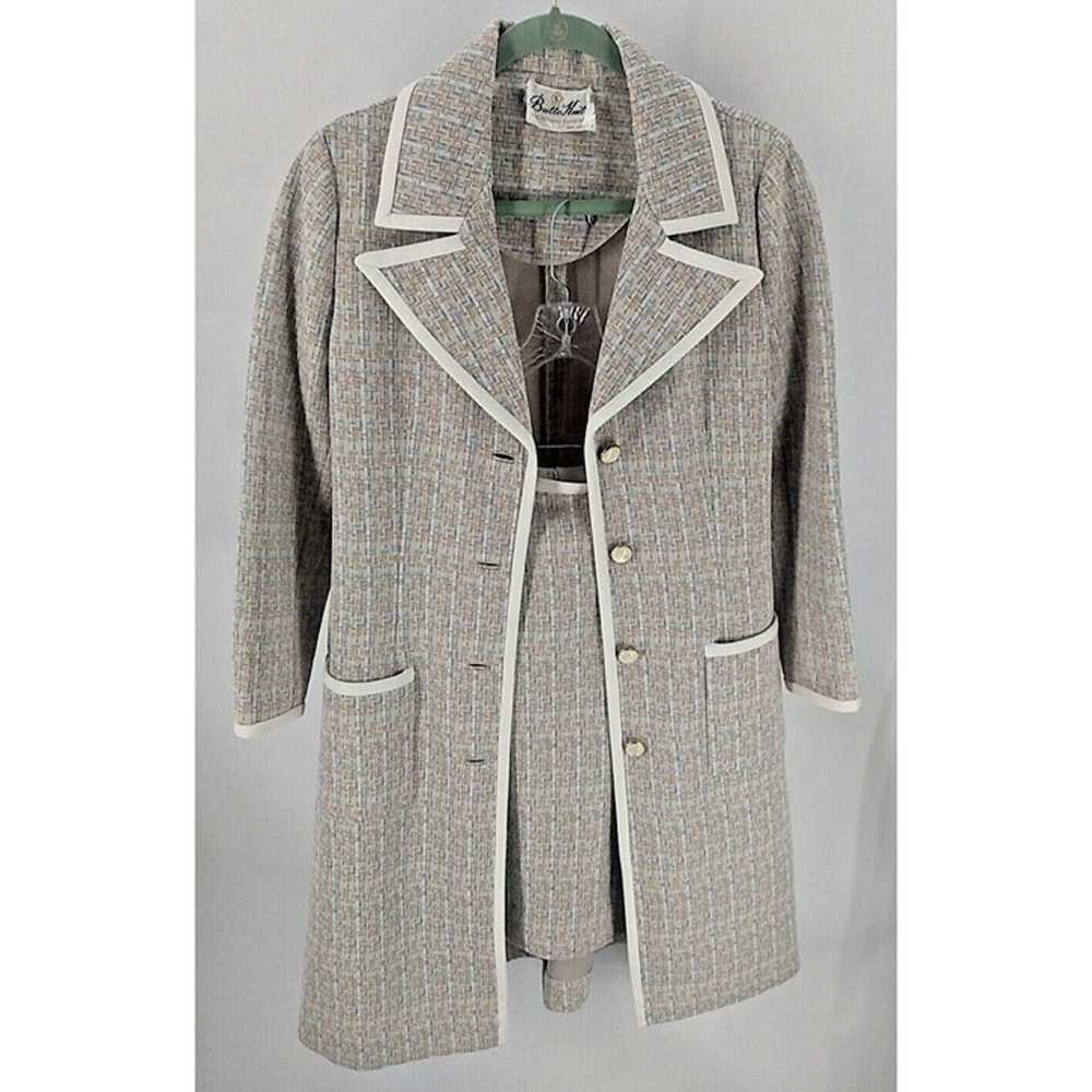 Vintage 1960s Butter Knit Plaid Matching Suit Set… - image 1