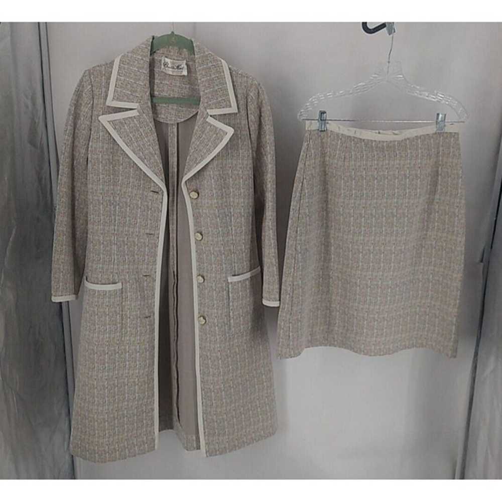 Vintage 1960s Butter Knit Plaid Matching Suit Set… - image 3