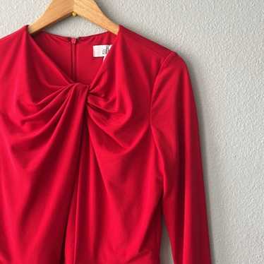 Badgley Mischka Long sleeve red dress size 12 - image 1