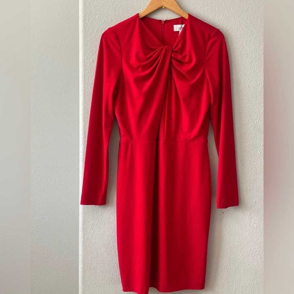 Badgley Mischka Long sleeve red dress size 12 - image 2