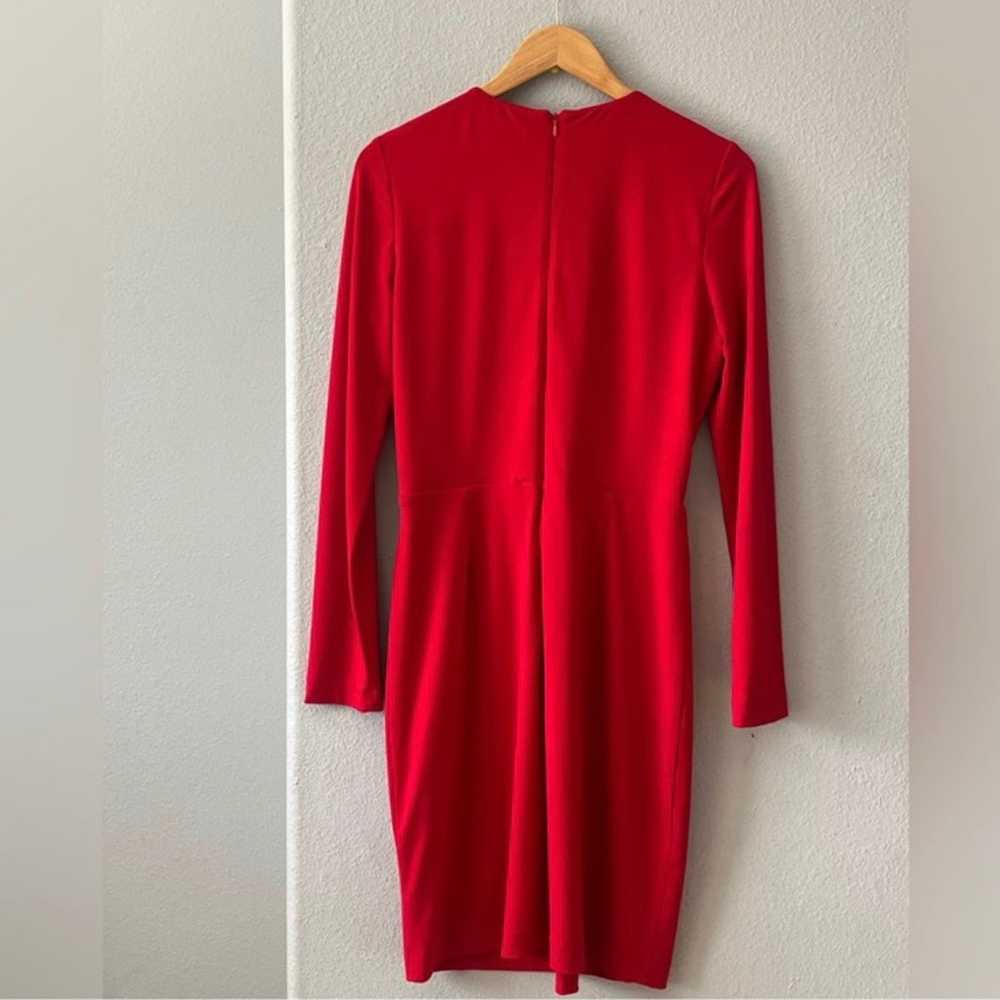 Badgley Mischka Long sleeve red dress size 12 - image 3