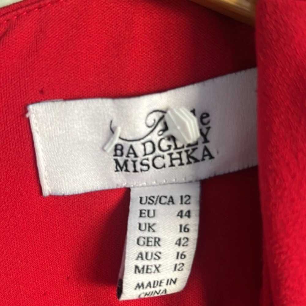 Badgley Mischka Long sleeve red dress size 12 - image 4