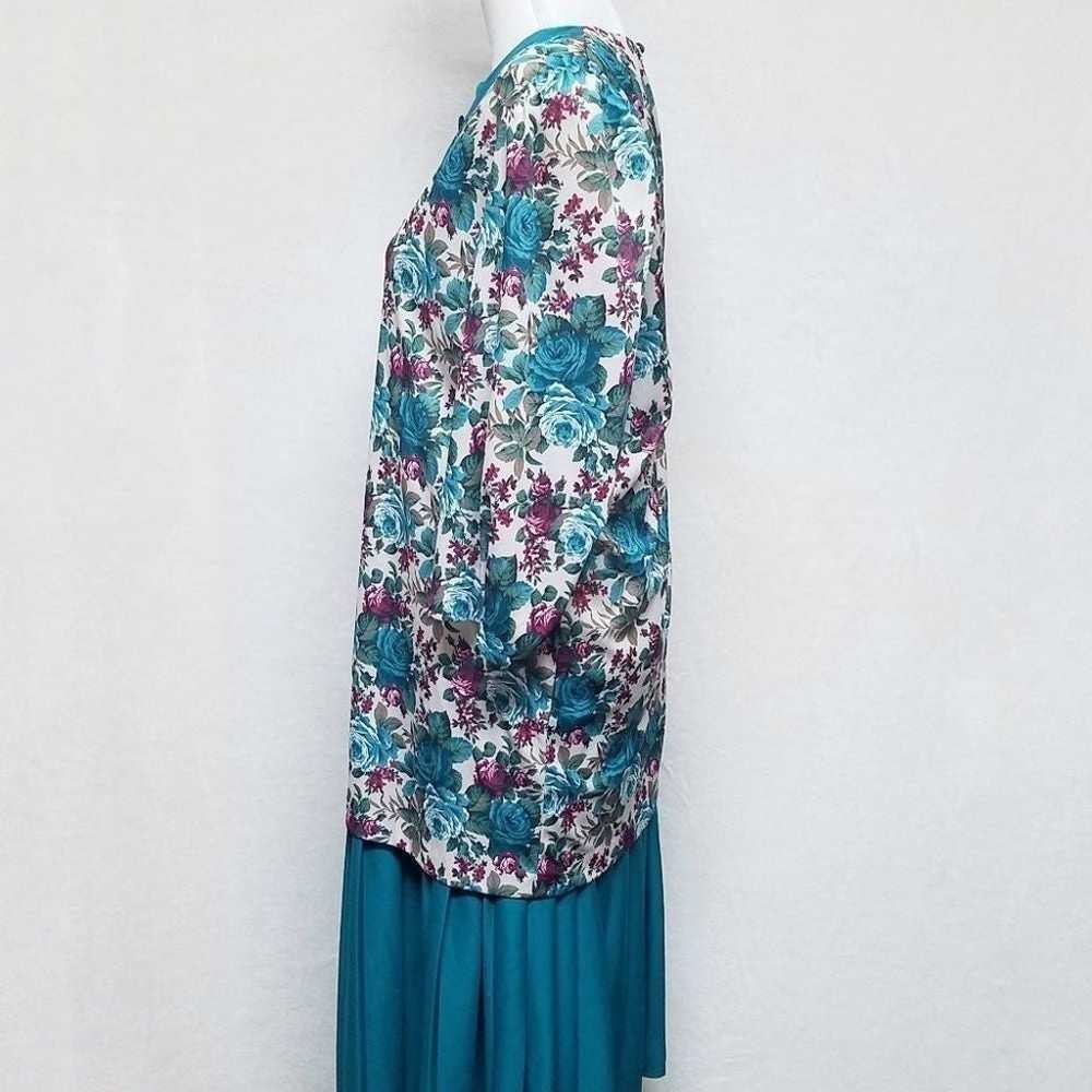 VINTAGE Classic Apparel Turquoise Floral Dress - image 6