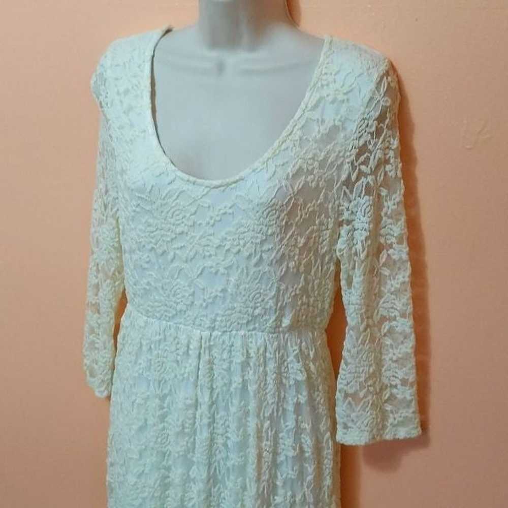 Vintage Coco USA Romantic Lace Maxi Dress Stretch… - image 3