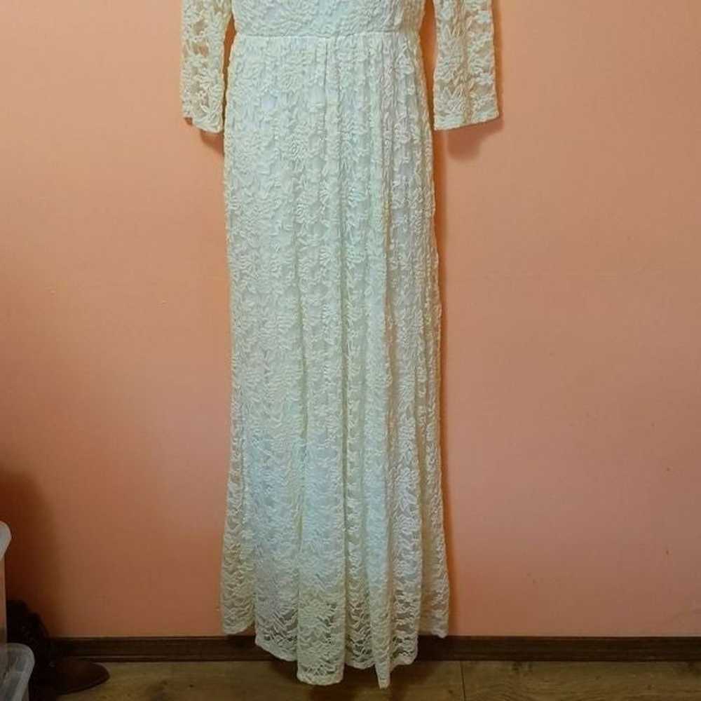 Vintage Coco USA Romantic Lace Maxi Dress Stretch… - image 4