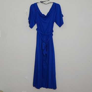 Eloquii Off The Shoulder Midi Dress Blue Size 14/… - image 1