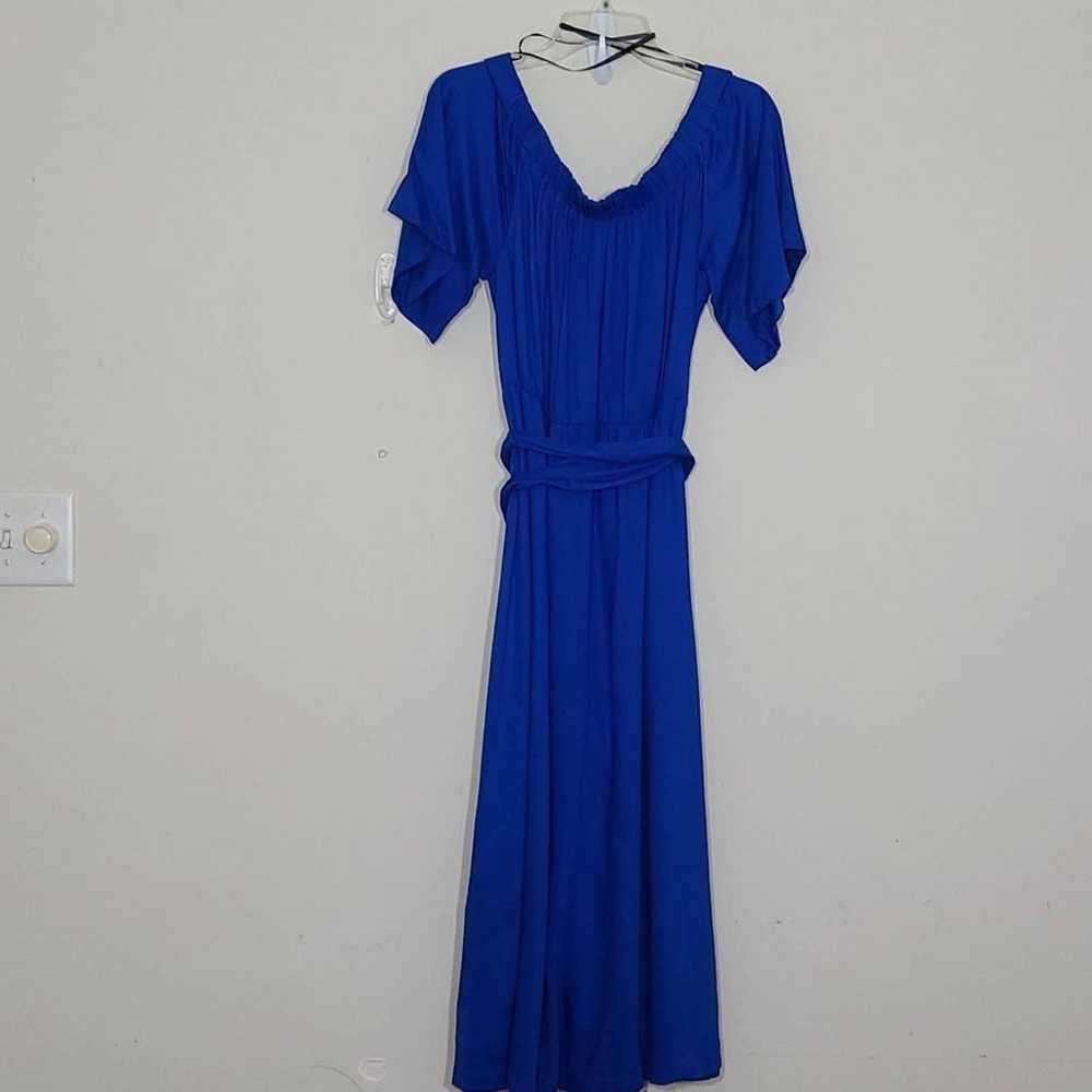 Eloquii Off The Shoulder Midi Dress Blue Size 14/… - image 5