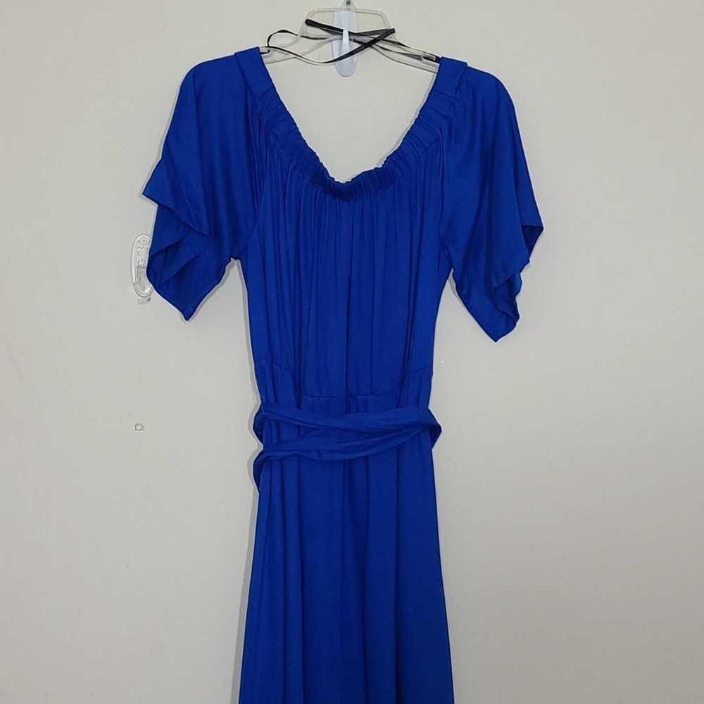 Eloquii Off The Shoulder Midi Dress Blue Size 14/… - image 6