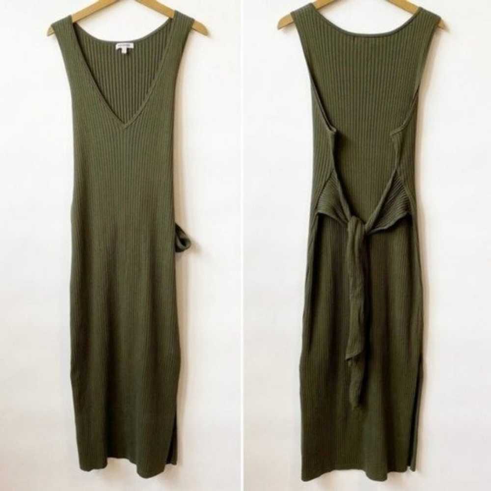 GOOD AMERICAN Rib Knit Tie Waist Midi Dress in Sa… - image 3