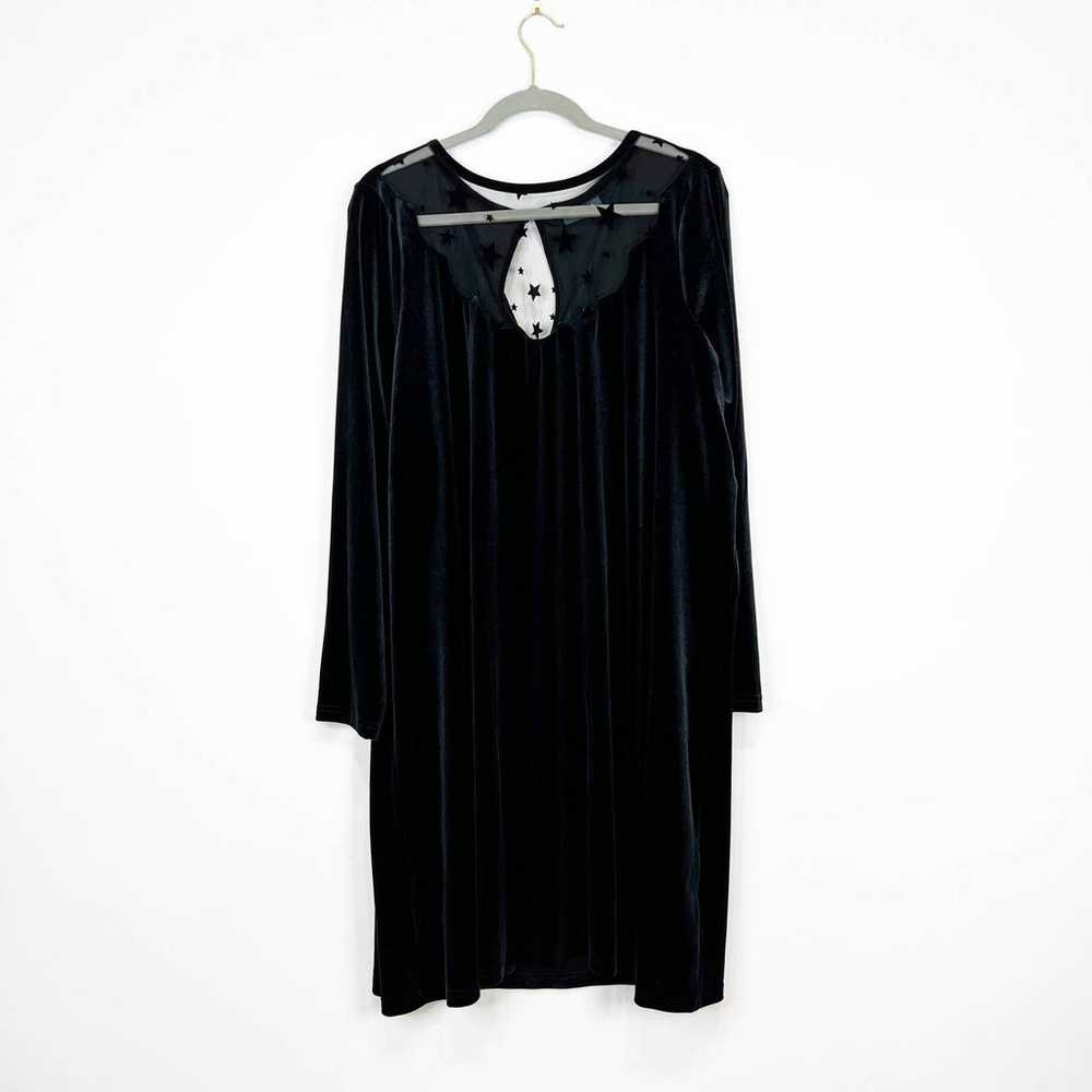 ModCloth dress black velvet sheer stars neckline … - image 6