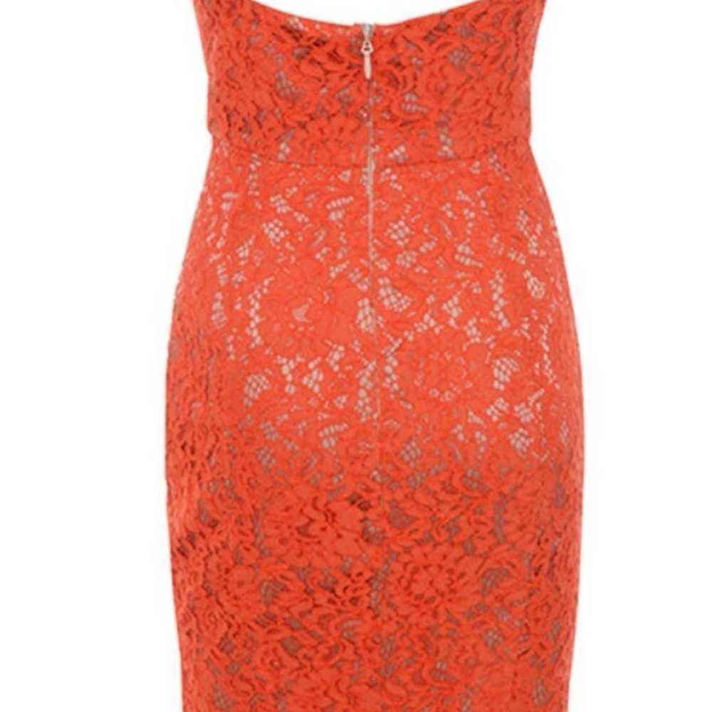 House of CB - Edeta orange lace plunge dress - image 2