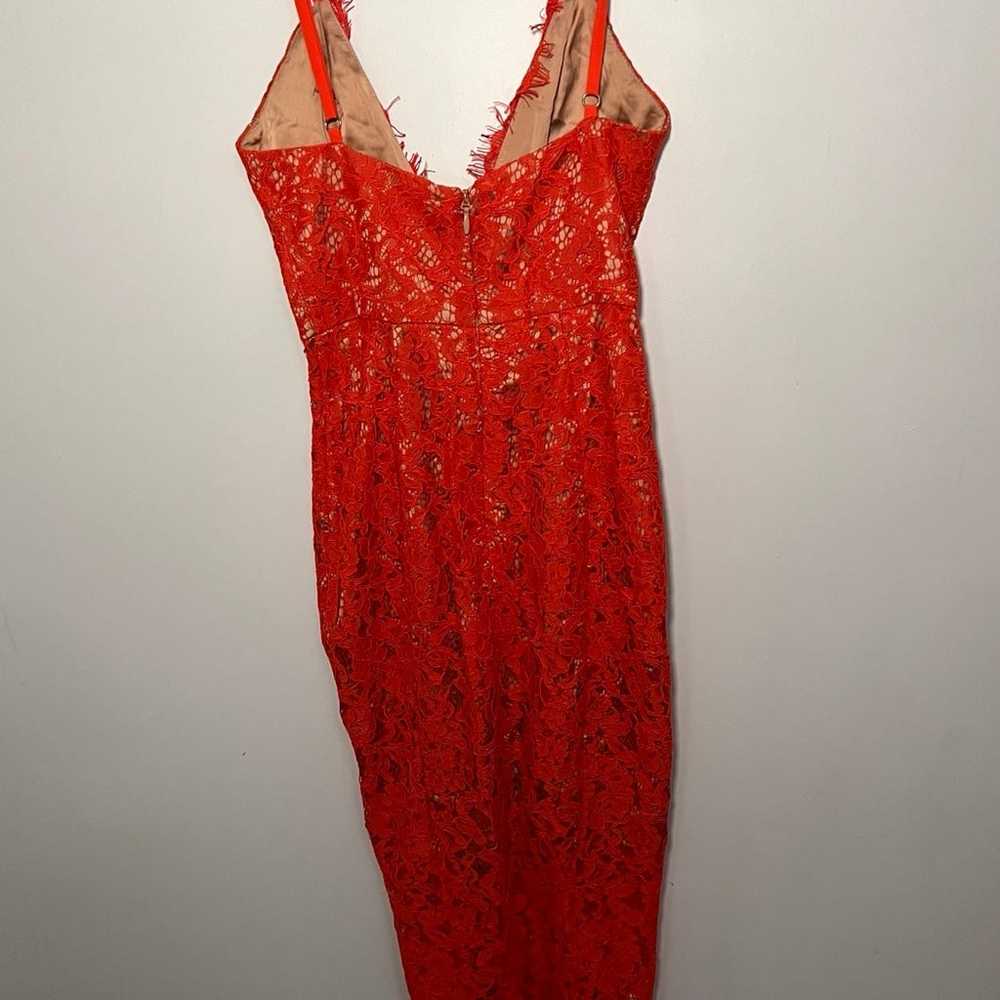 House of CB - Edeta orange lace plunge dress - image 6