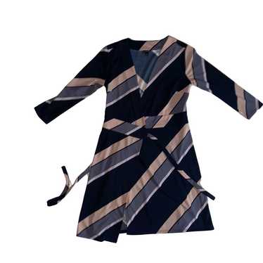 Ann Taylor Diagonal Stripe Wrap Dress