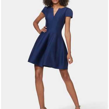 Halston Heritage Blue Structured Faille Dress Sz … - image 1