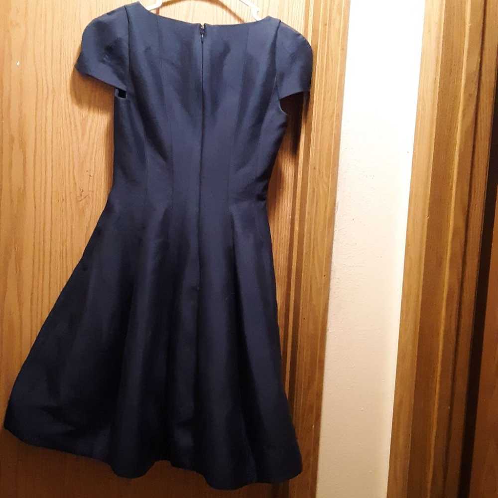 Halston Heritage Blue Structured Faille Dress Sz … - image 4