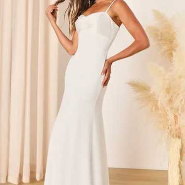 White Satin Maxi Dress - Halter Neck Dress - Twist-Front Dress - Lulus